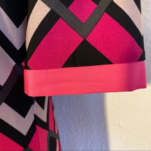 ELIZA J  | HOT PINK CHEVRON SHIFT DRESS  SZ 8 - Picture 5 of 14